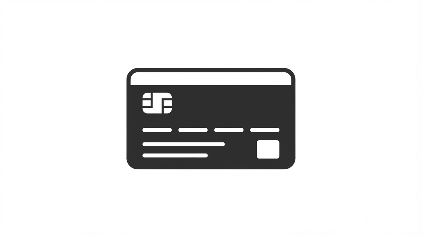 Icône vectorielle monochrome d'une carte bancaire générique